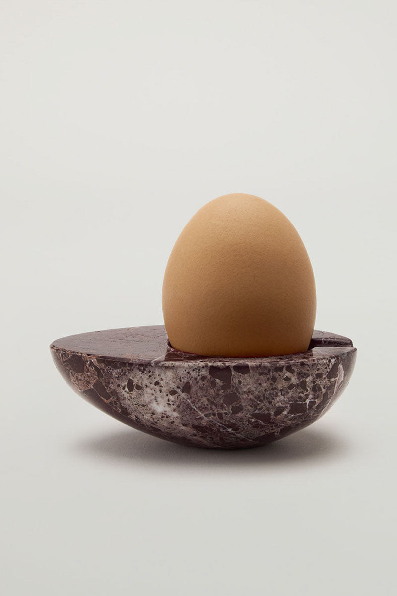 Rosso Levanto Marble Sauna Egg Cup - By Binu Binu