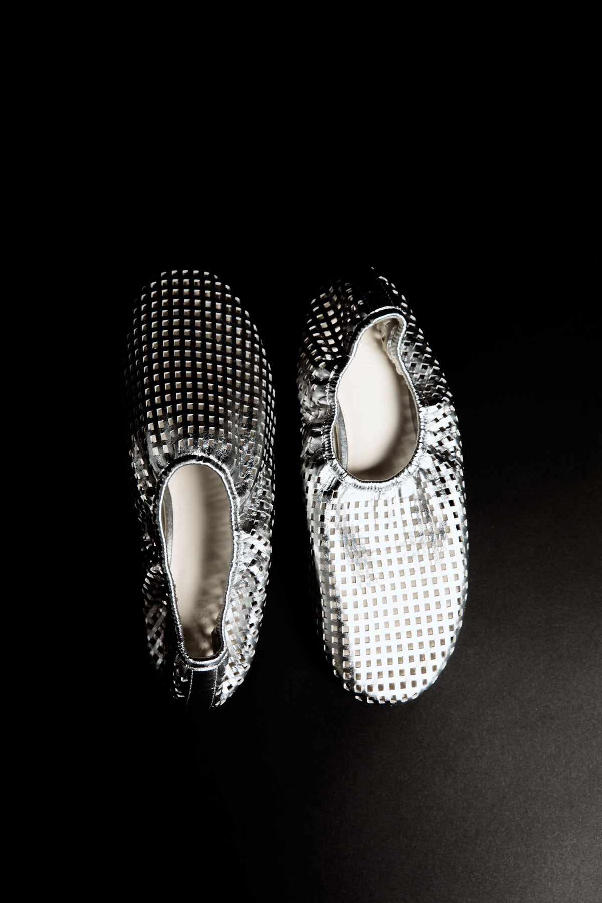 Perforated Ballet Flat - Silver