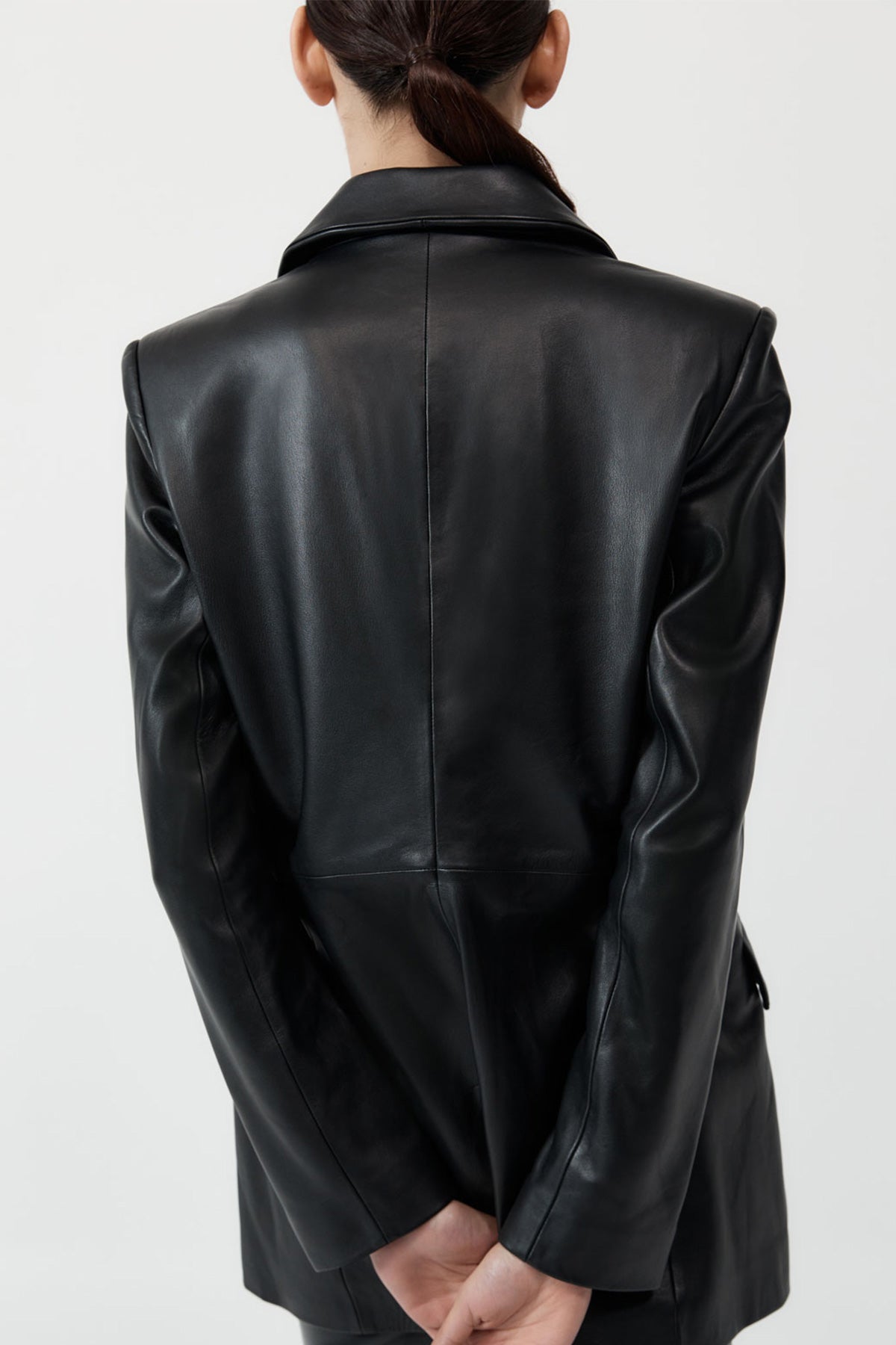 Leather Blazer - Black