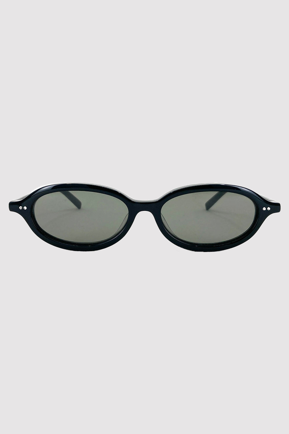 90s Slim Oval Sunglasses - Black