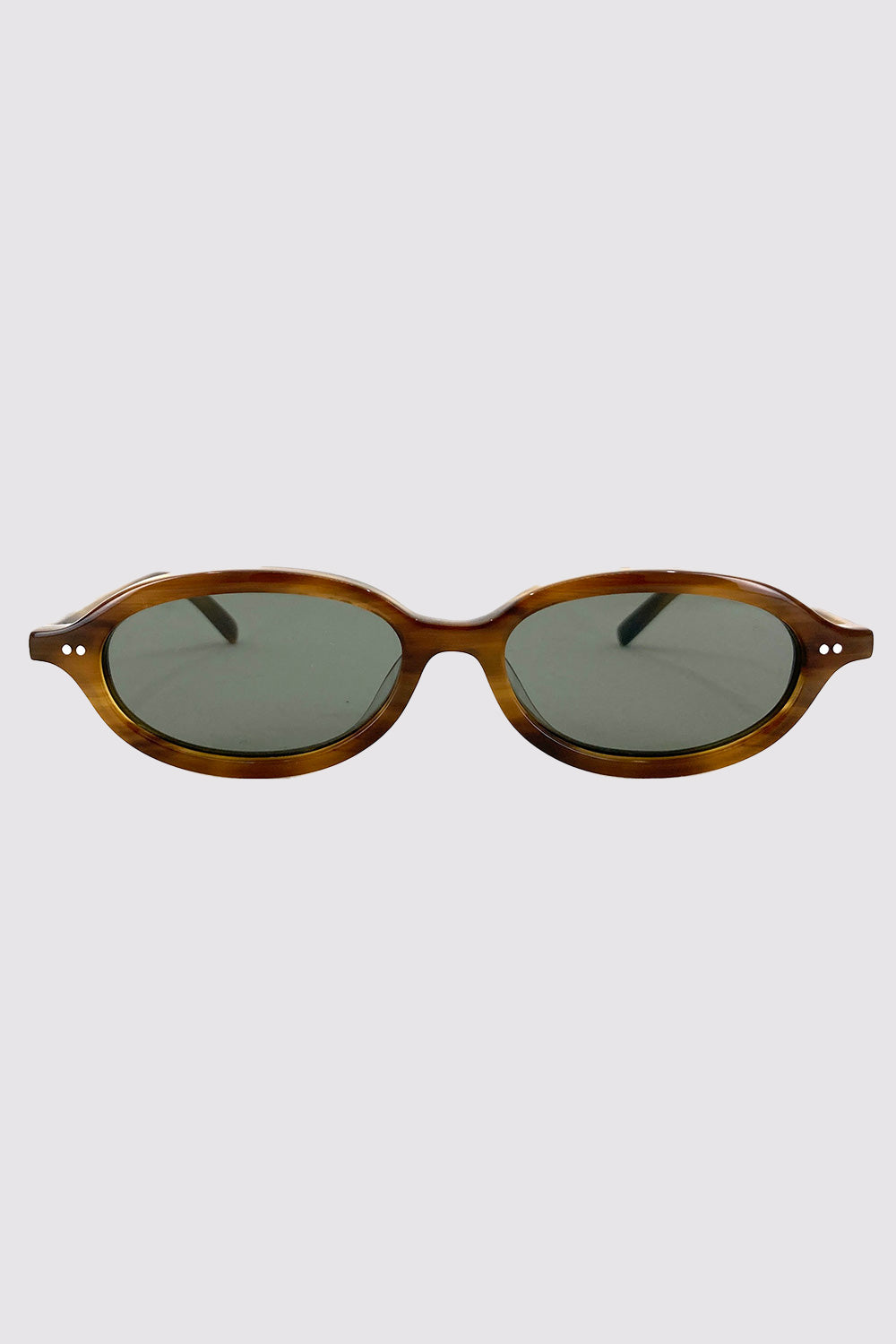 90s Slim Oval Sunglasses - Tortoiseshell