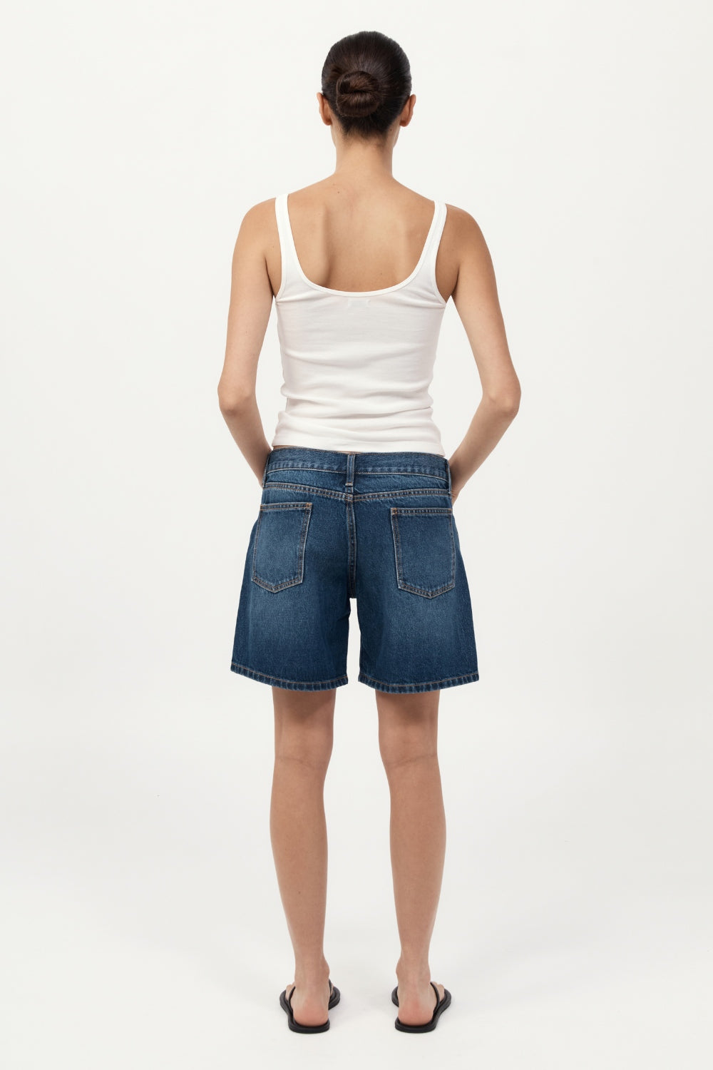 Denim Mid Rise Shorts - Indigo