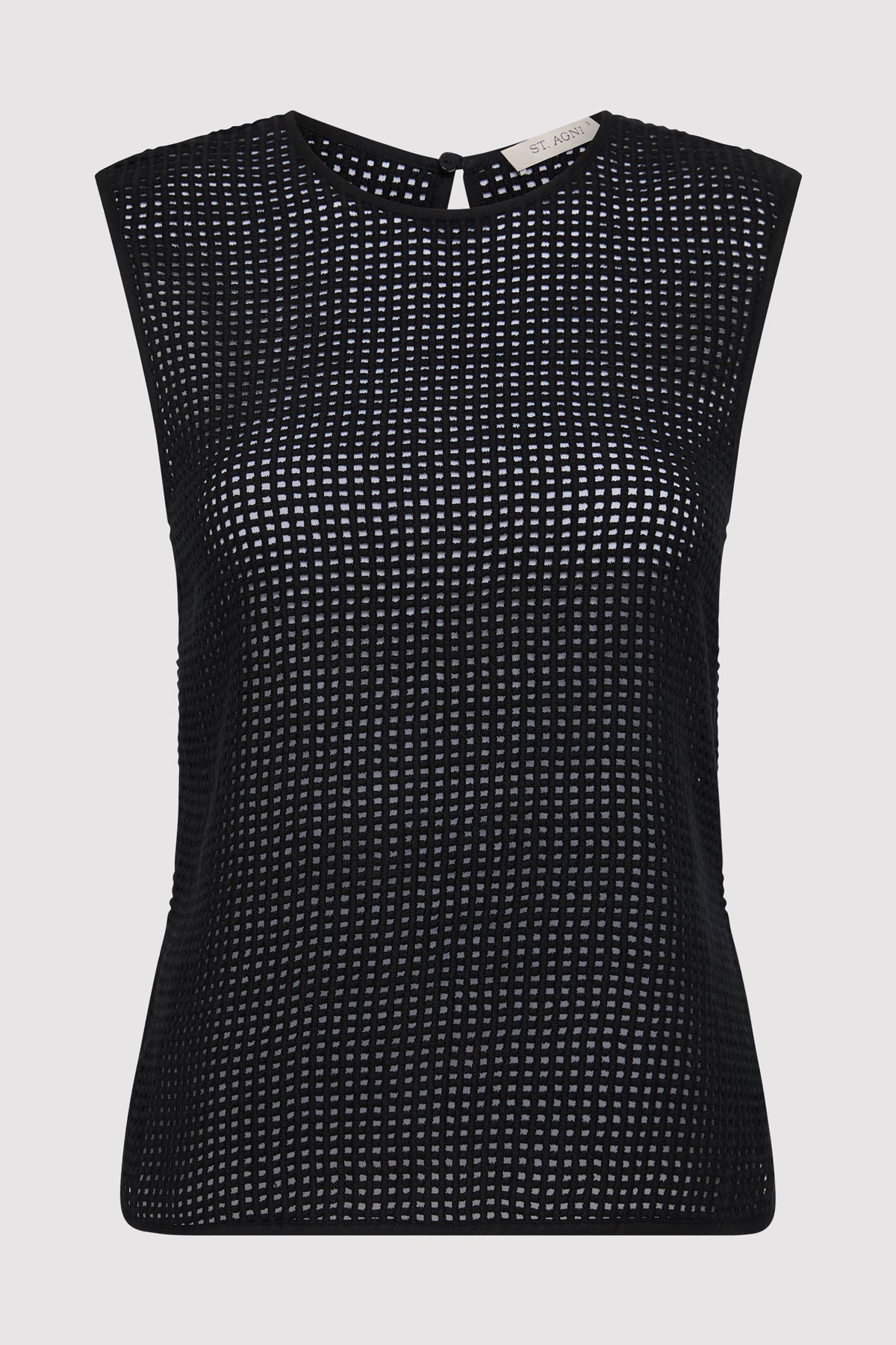 Cotton Grid Shell Top - Black