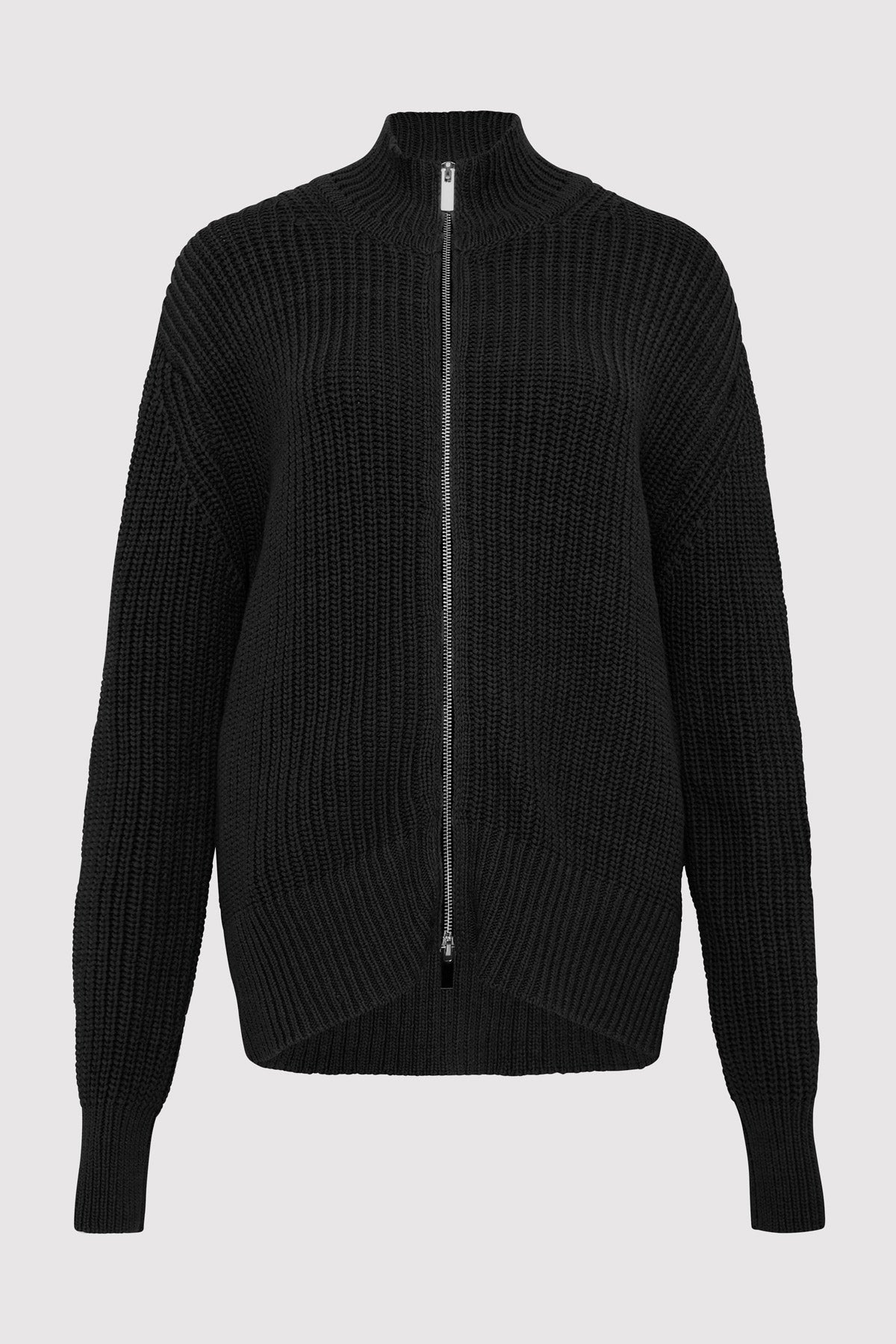 Zip Detail Cardigan - Black