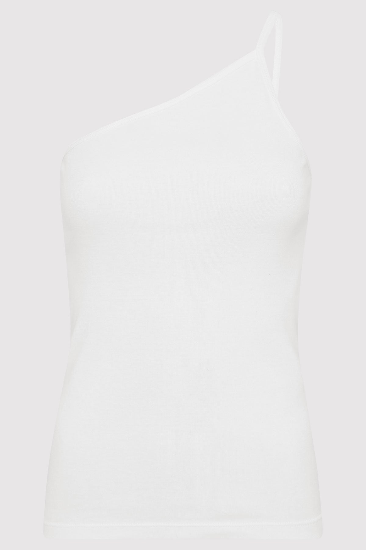 Organic Cotton One Shoulder Tank - White