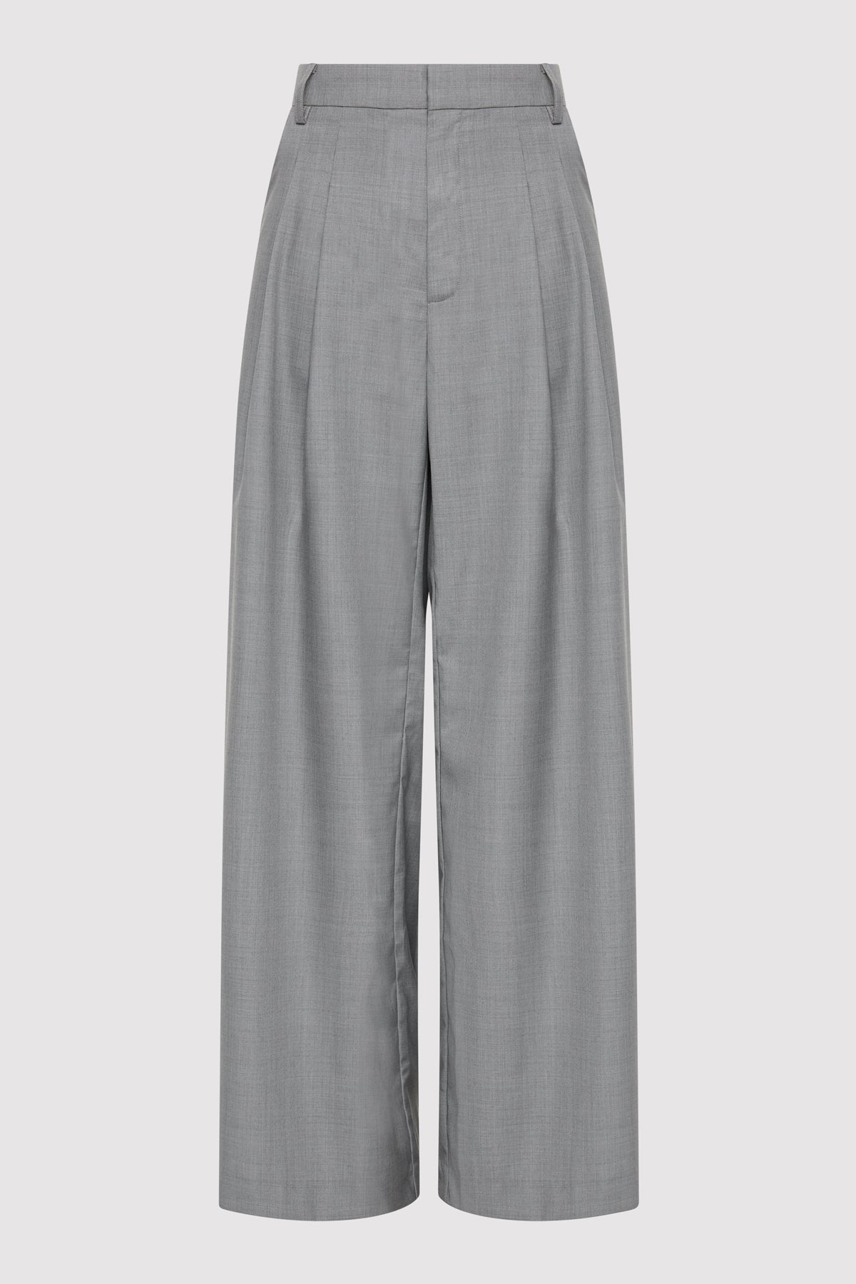 Wool Pleat Pants - Grey