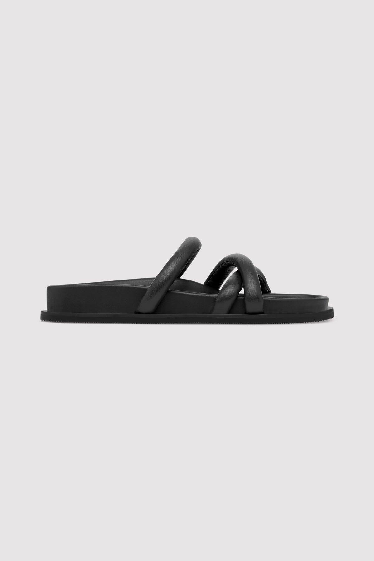 Soft Cross Strap Slide - Black