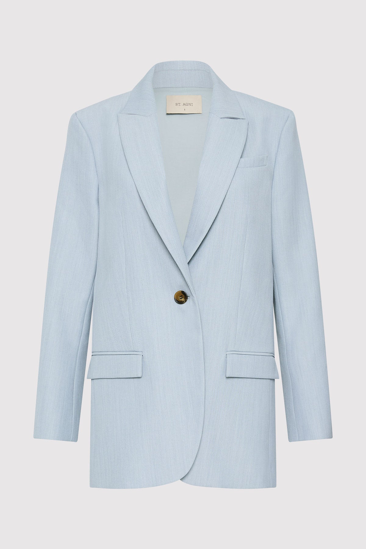 Single Button Tailored Blazer - Stone Blue