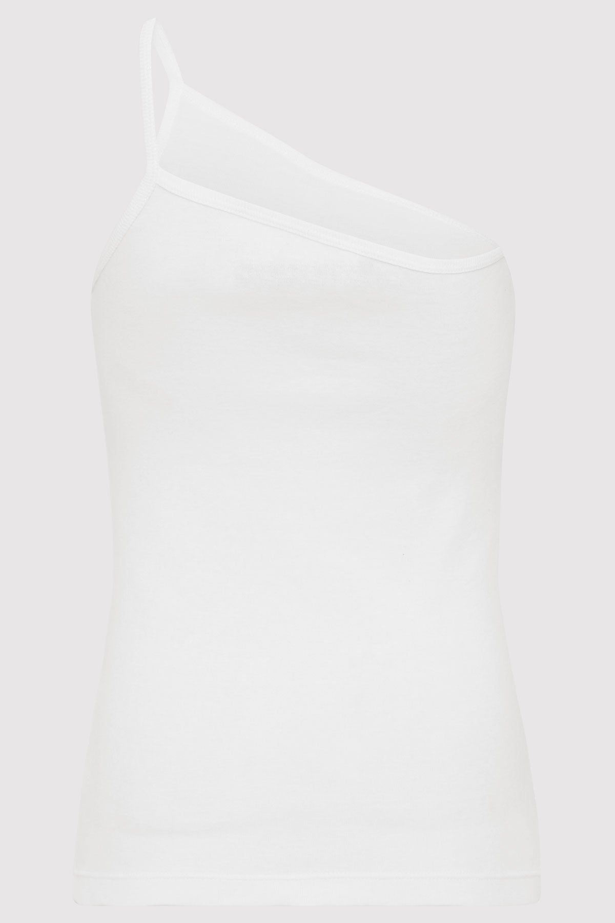 Organic Cotton One Shoulder Tank - White