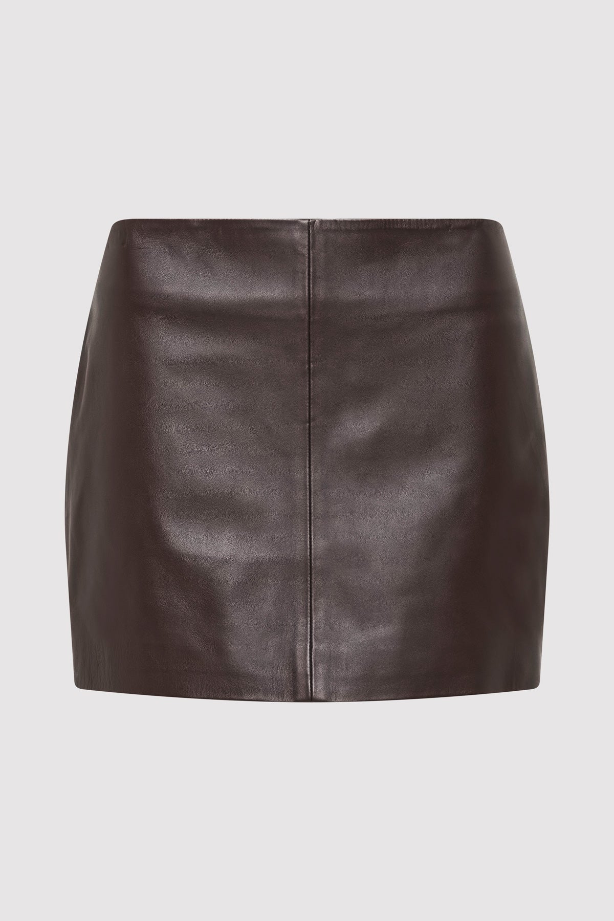 Leather Mini Skirt - Chocolate