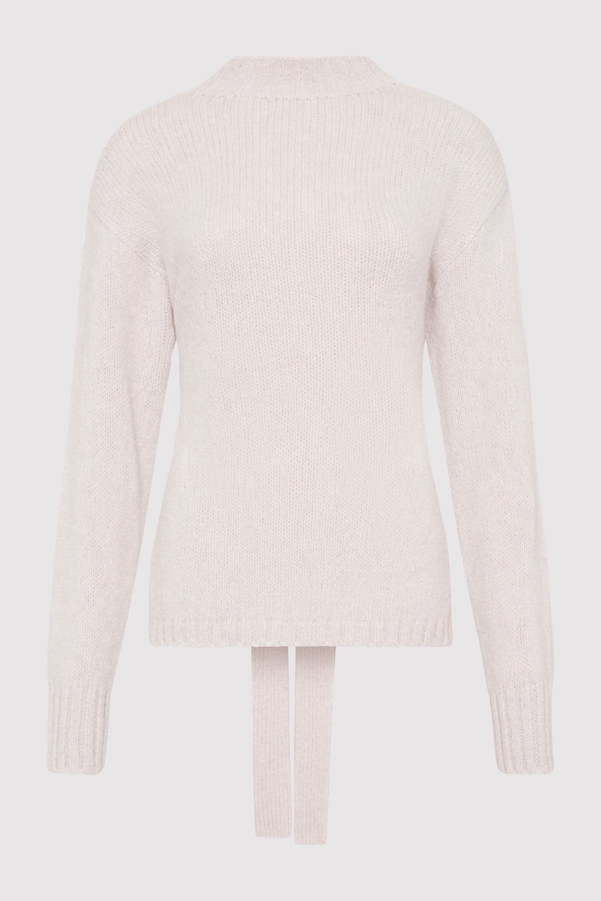 Wool Cashmere Blend Tie Back Jumper - Mist