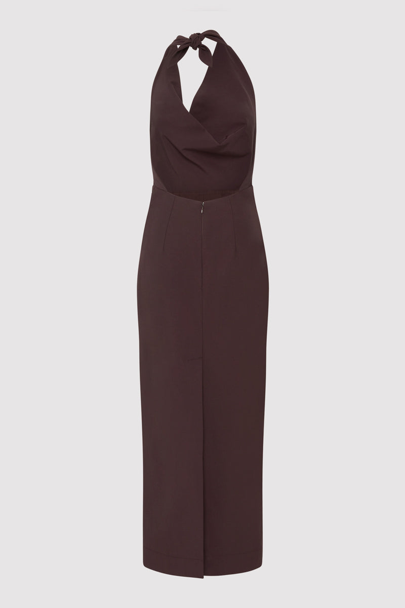 Structural Tie Dress - Port