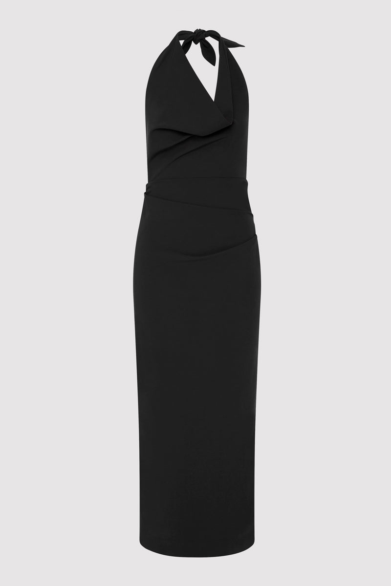 Structural Tie Dress - Black