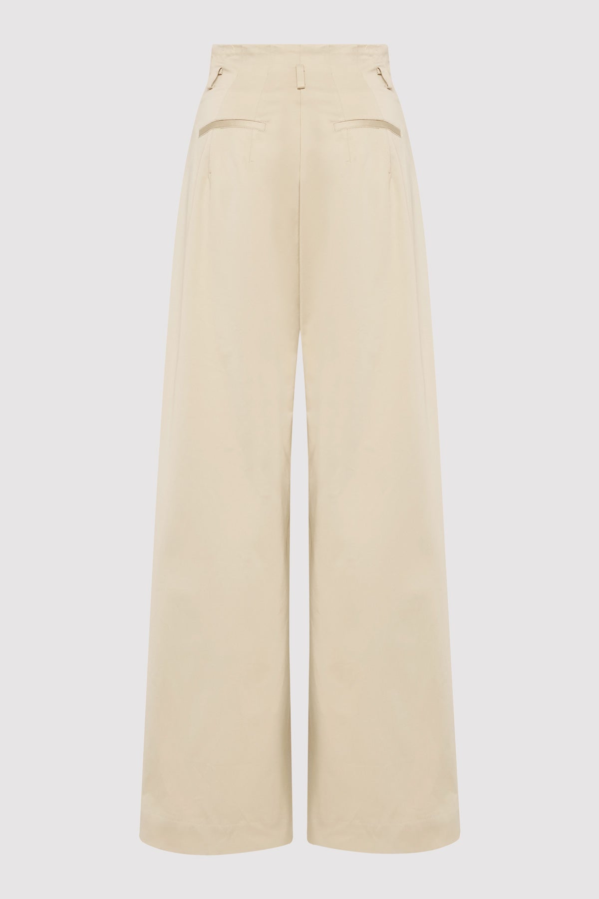 Cotton Paperbag Waist Trousers - Champagne