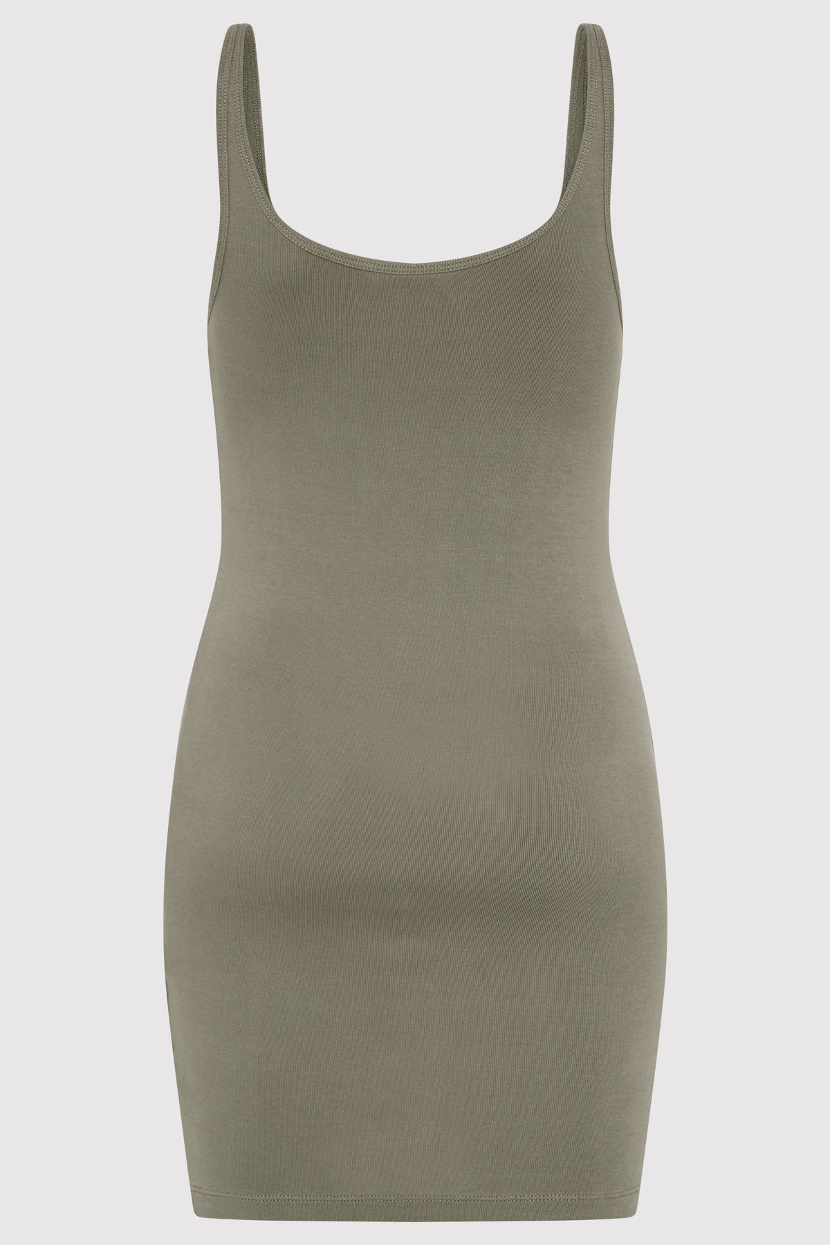 Organic Cotton Slip Dress - Smokey Olive