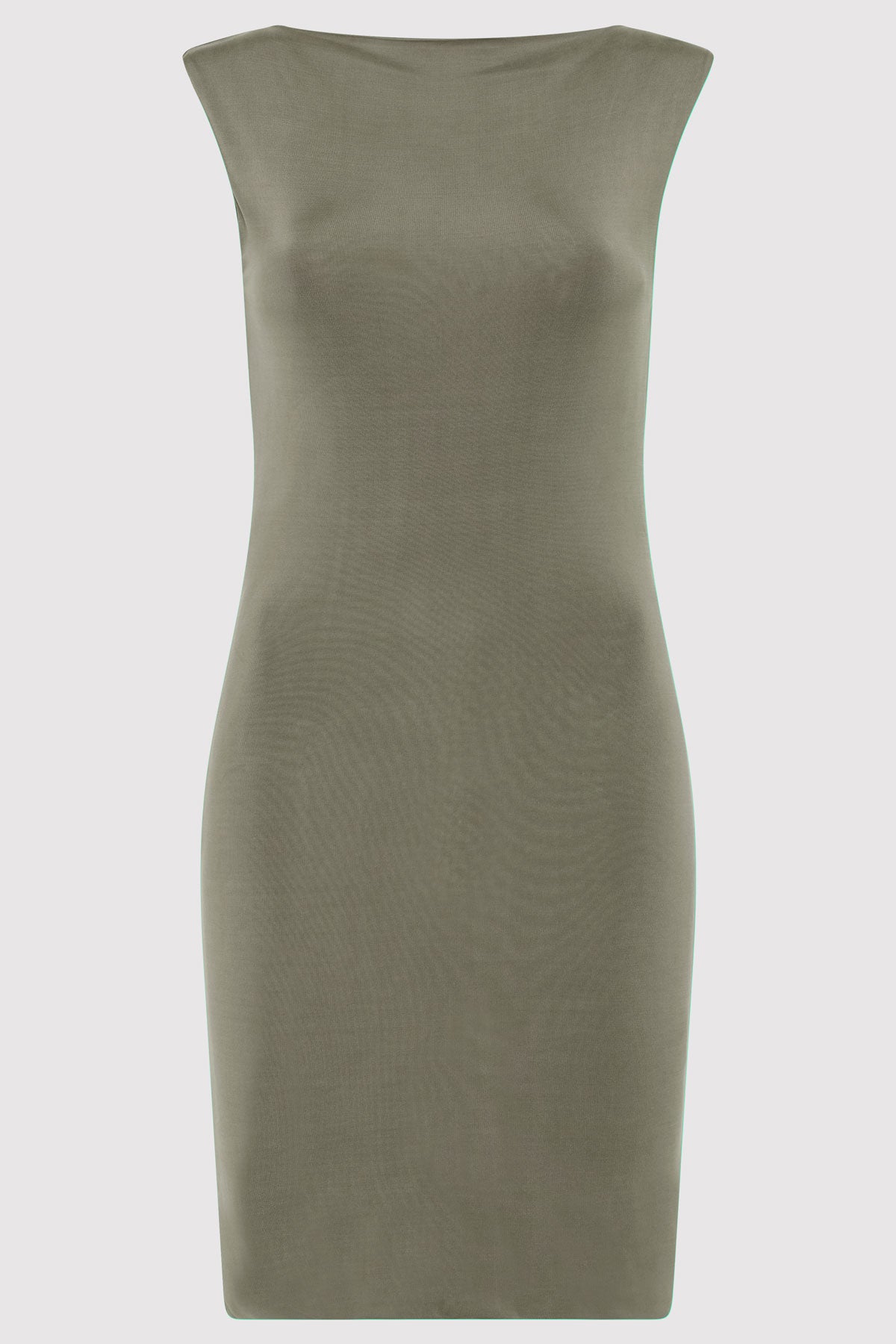 Cupro Jersey Mini Dress - Smokey Olive