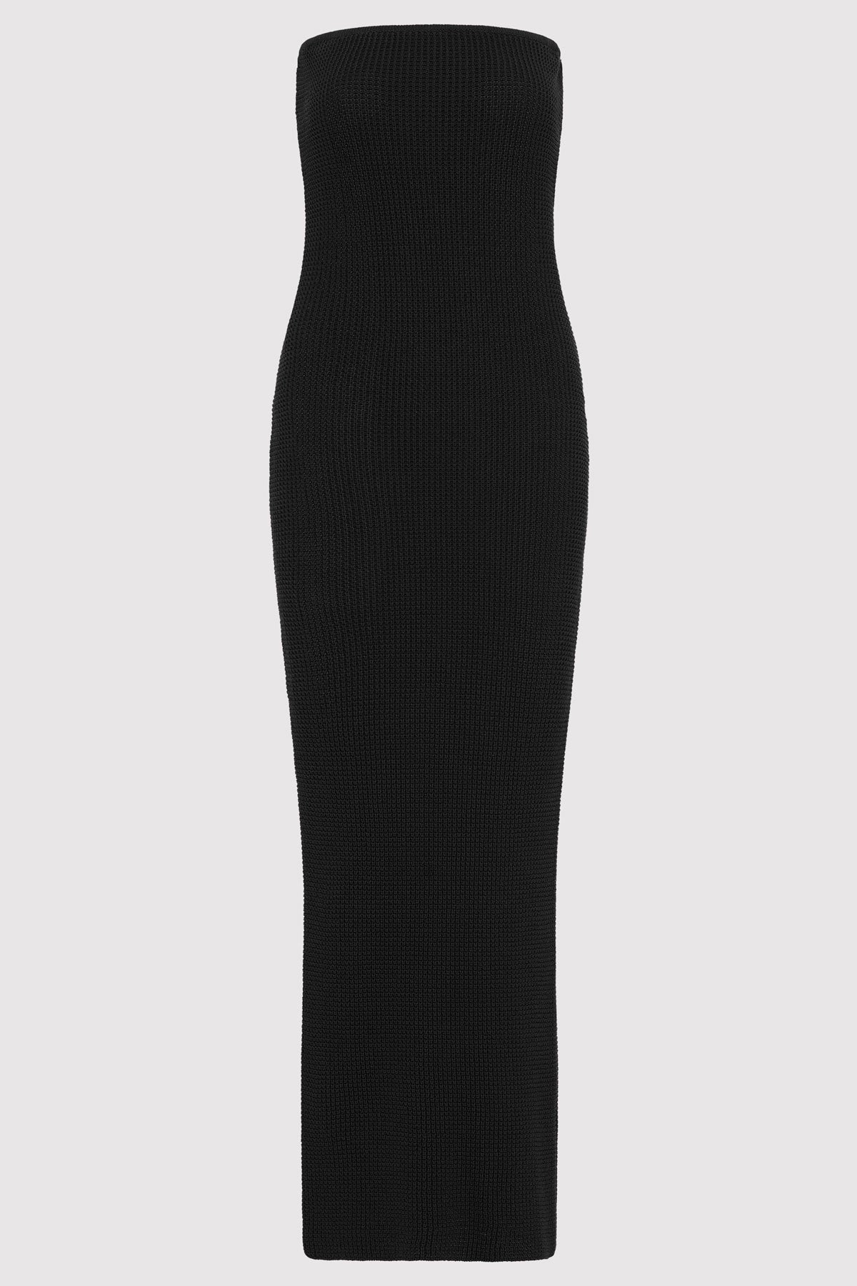 Textured Knit Column Dress - Black