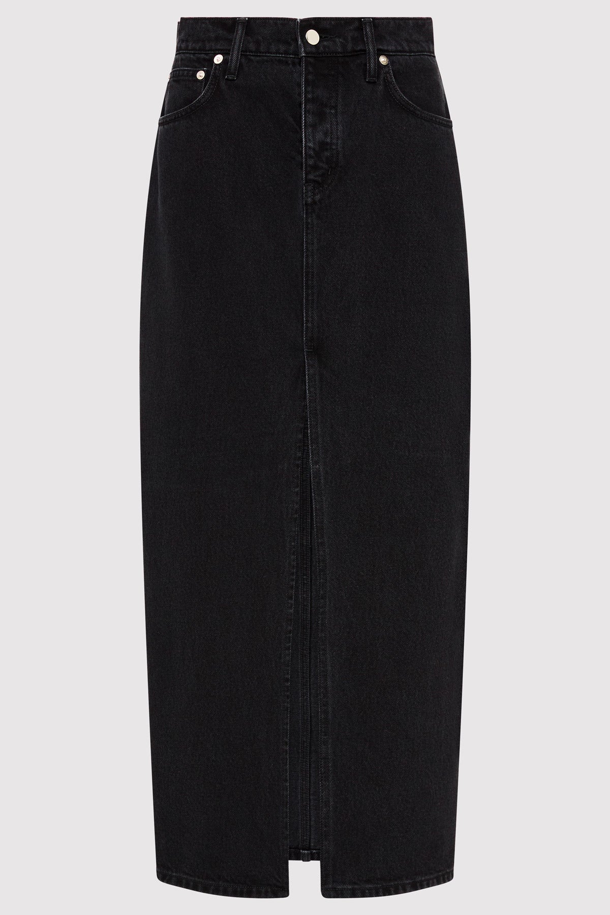 Denim Maxi Skirt - Washed Black