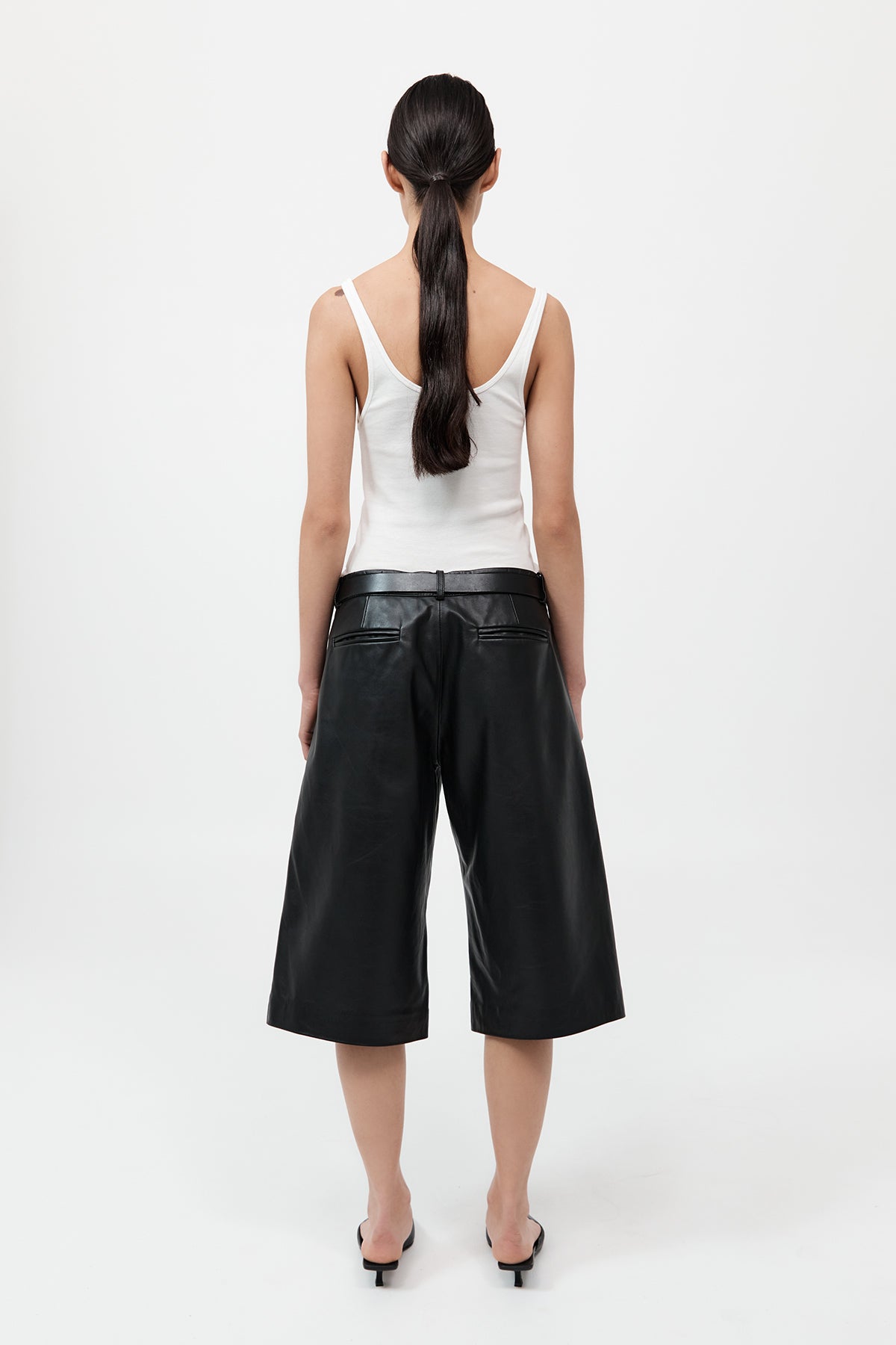 Leather Bermuda Shorts - Black