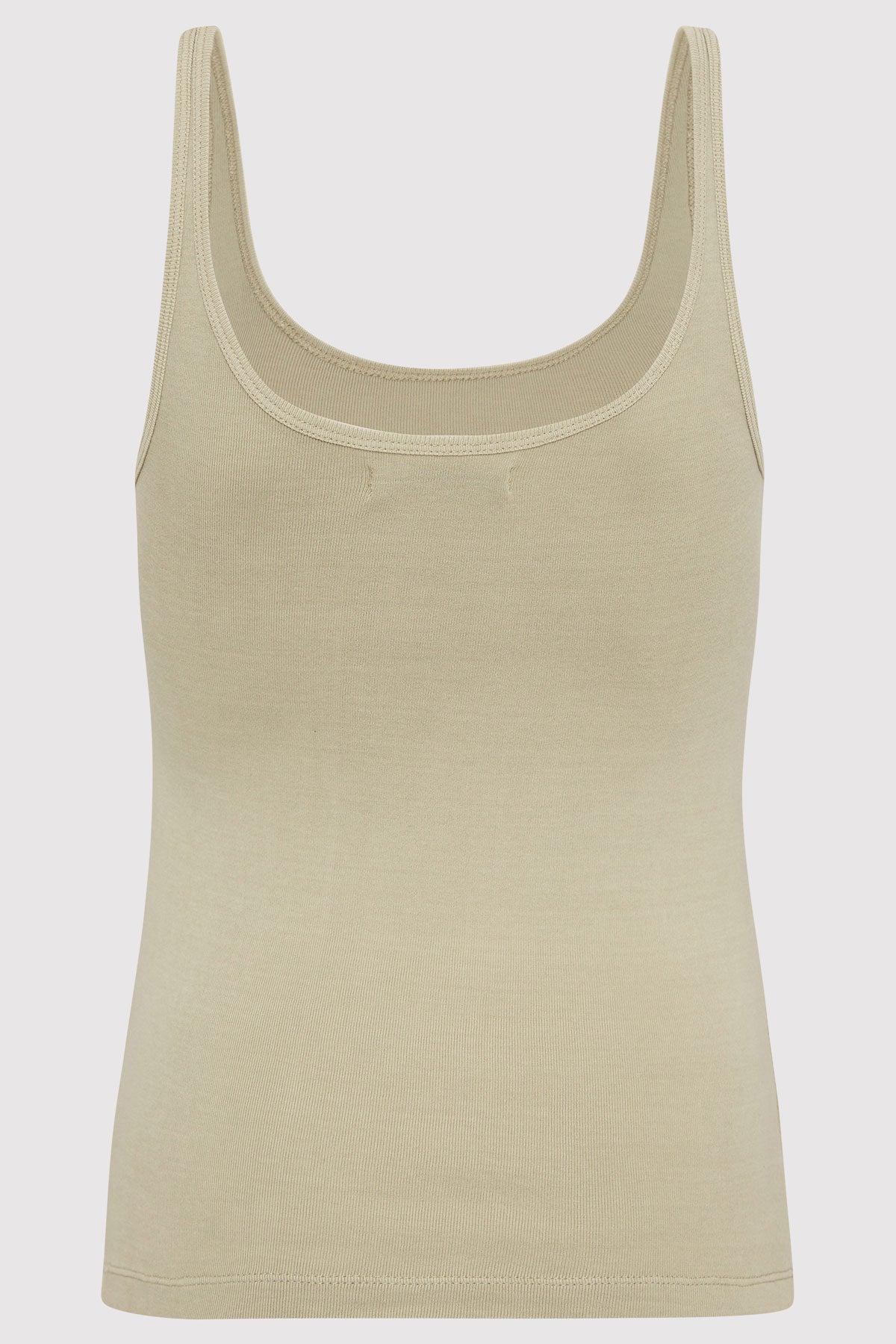 Organic Cotton Slim Scoop Tank - Moss Grey