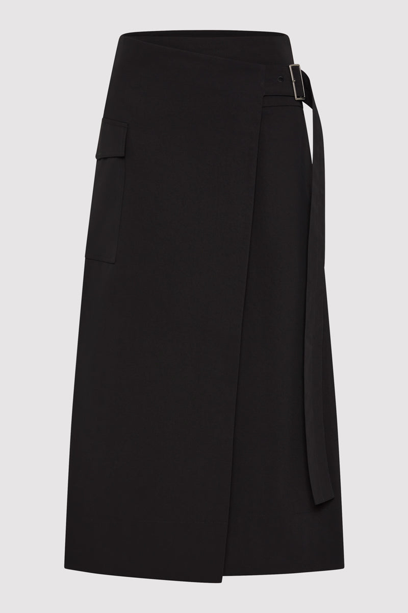 Utility Wrap Skirt - Black