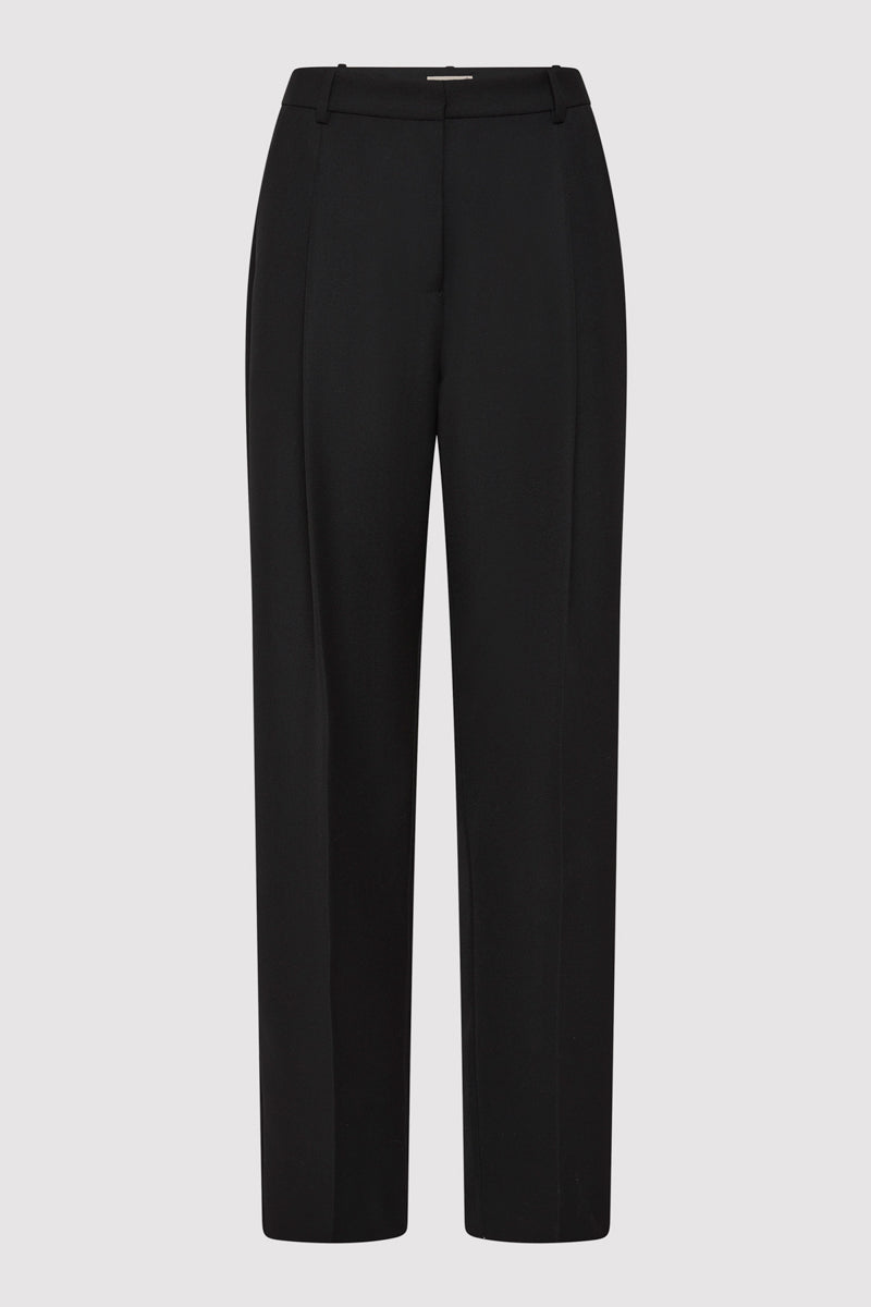 Tailored Pleat Pants - Black