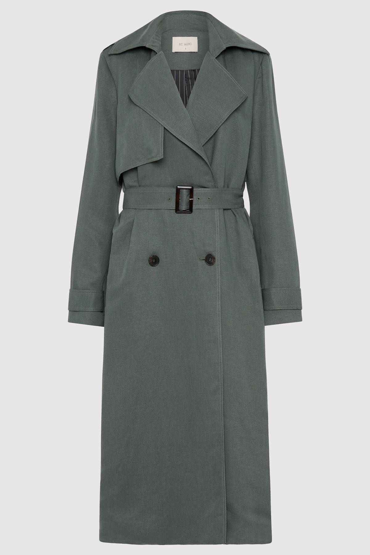 Soft Tailored Trench - Balsam Green