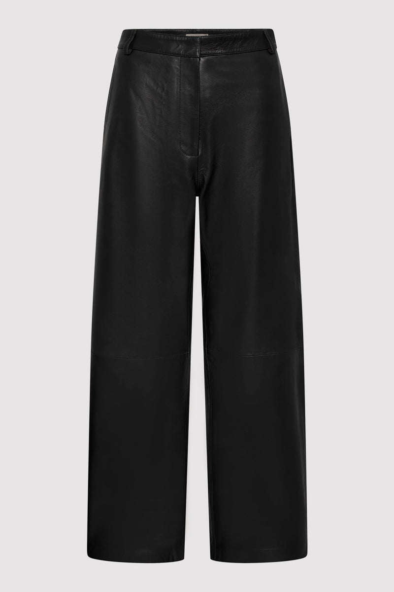 Leather Balloon Pants - Black