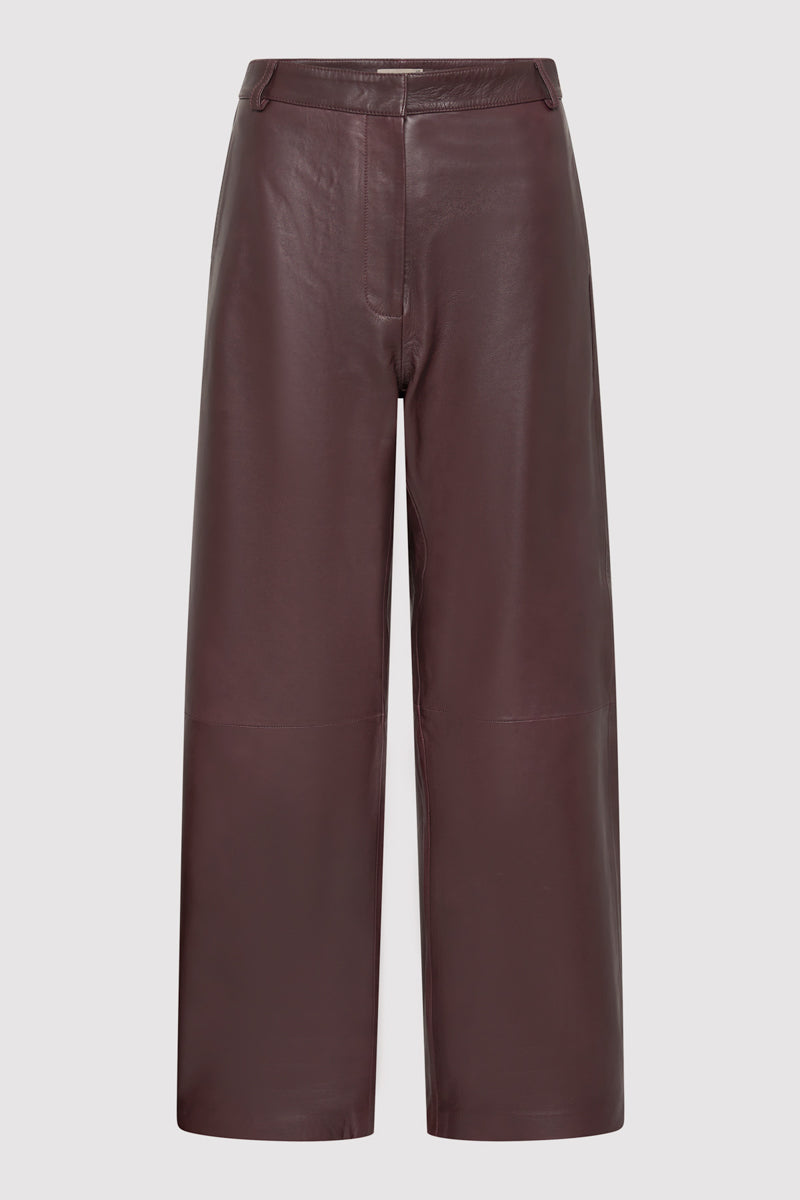 Leather Balloon Pants - Bordeaux