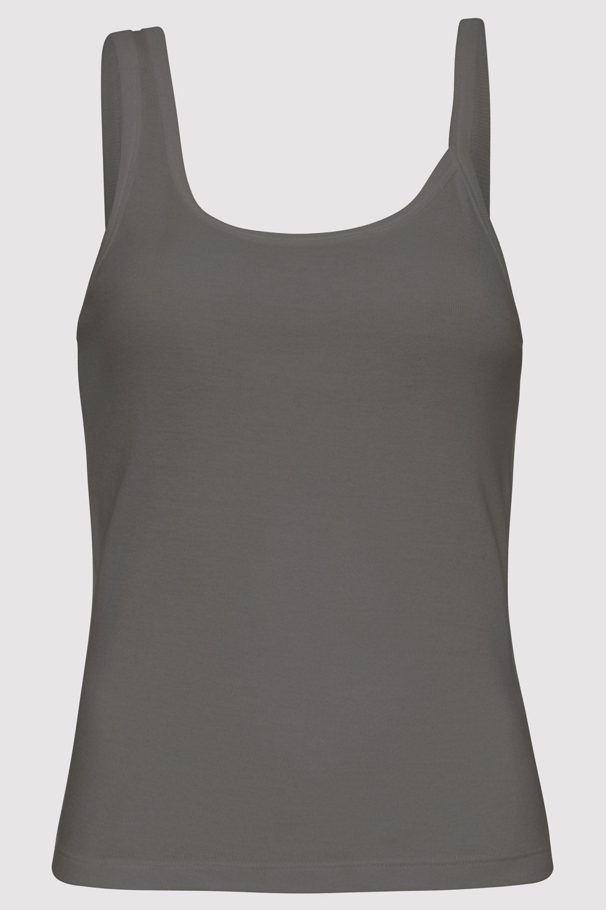 Organic Cotton Asymm Tank - Pewter Grey