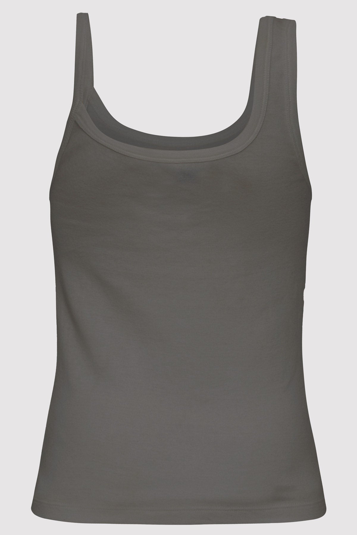 Organic Cotton Asymm Tank - Pewter Grey