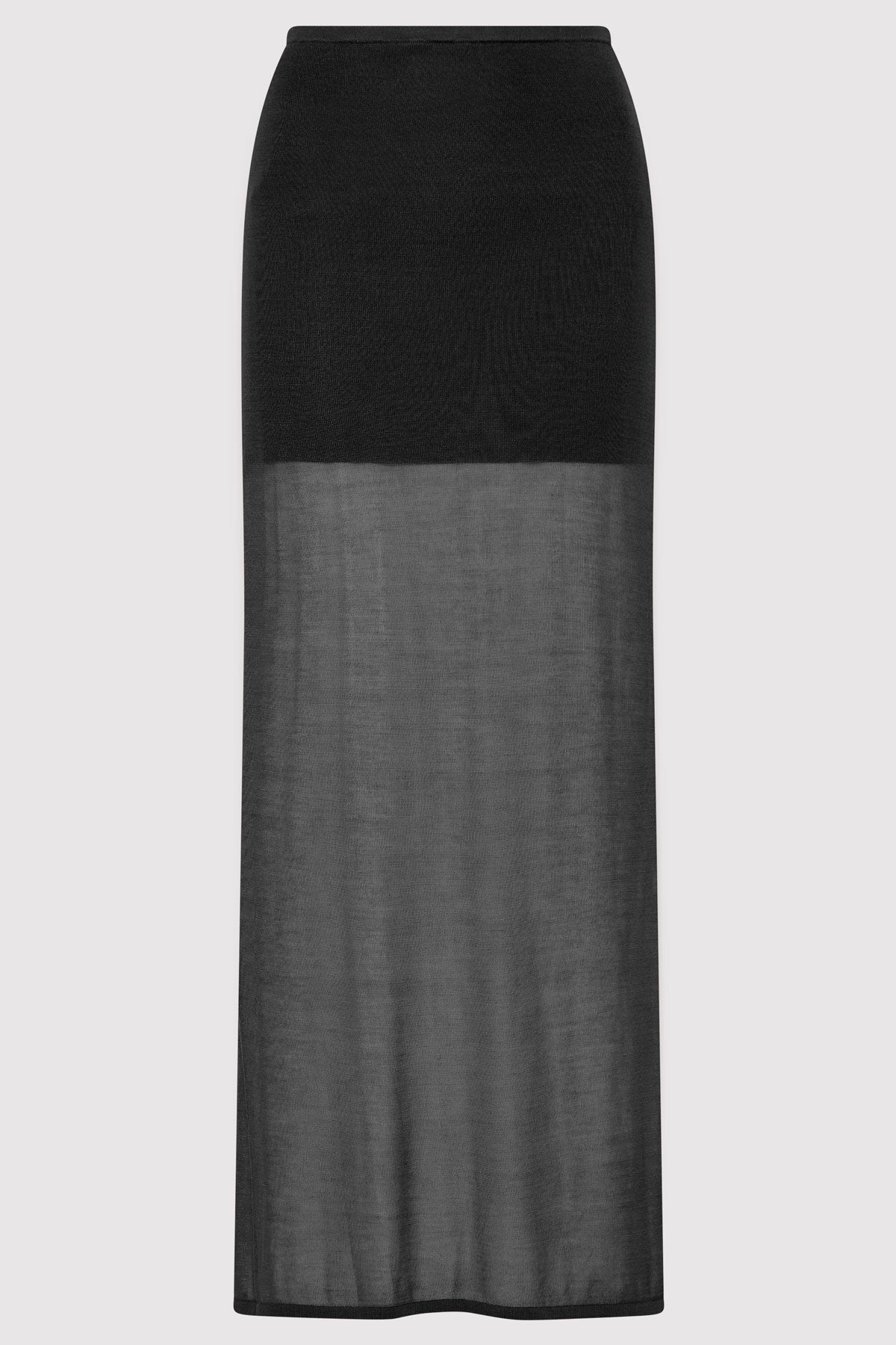 Sheer Column Skirt - Black