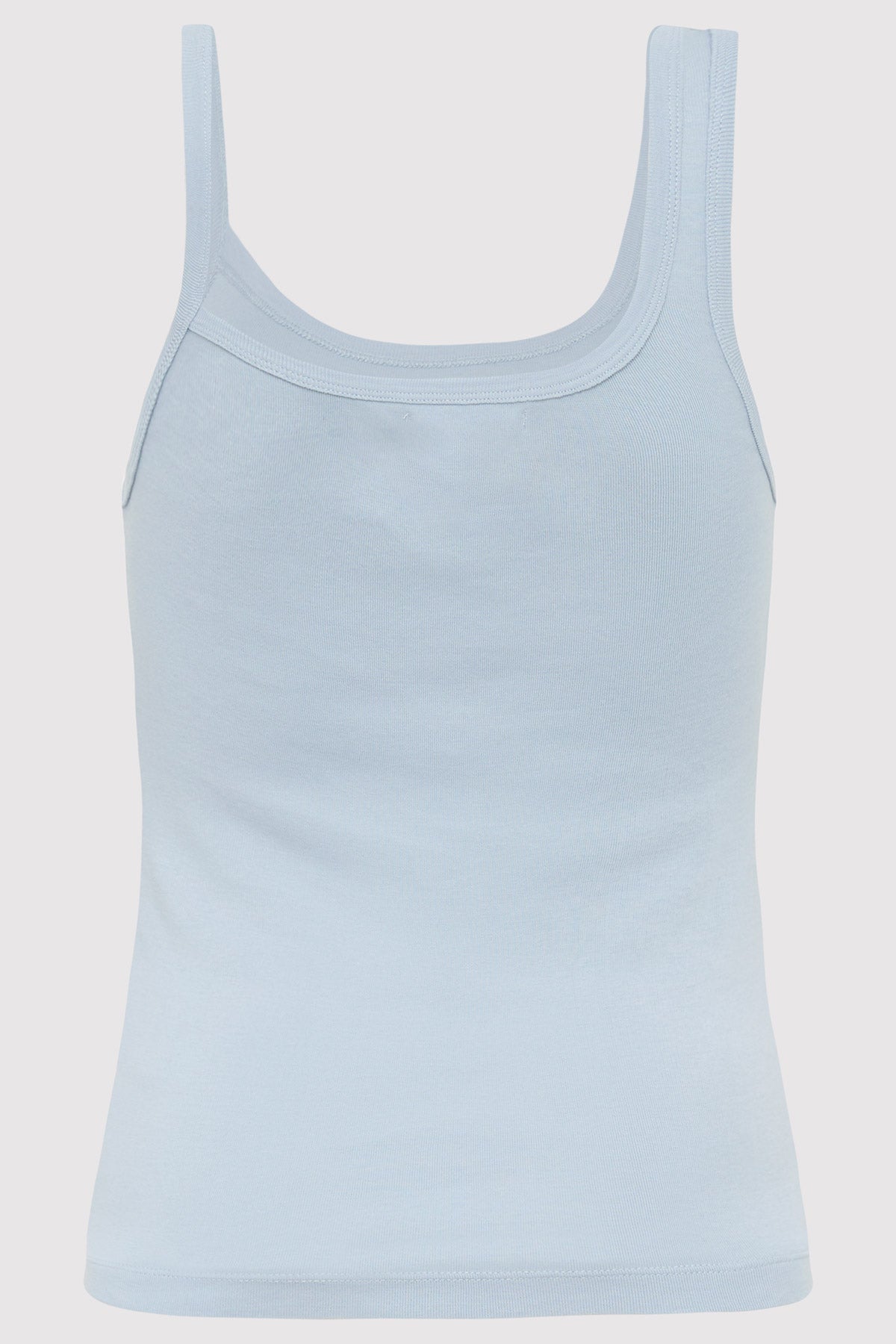 Organic Cotton Asymm Tank - Stone Blue