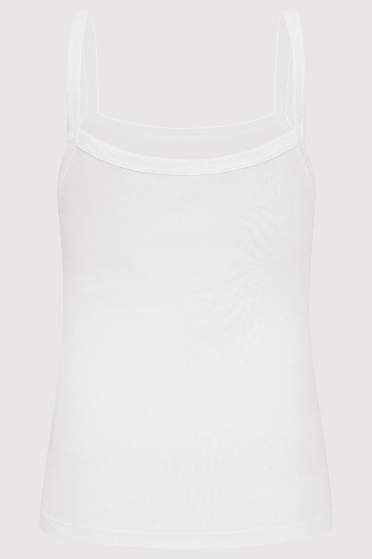 Organic Cotton Square Neck Tank - White