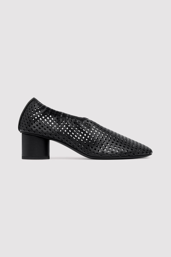 Perforated Ballet Heel - Black