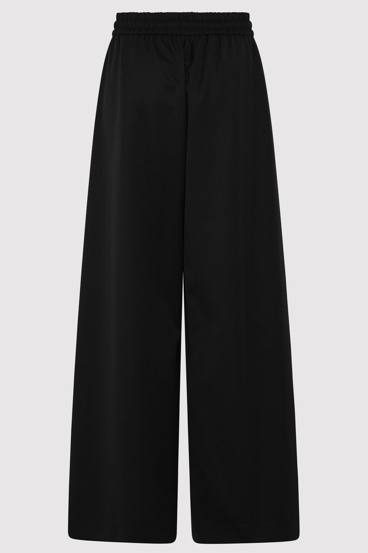 Wool Drawstring Pants - Black