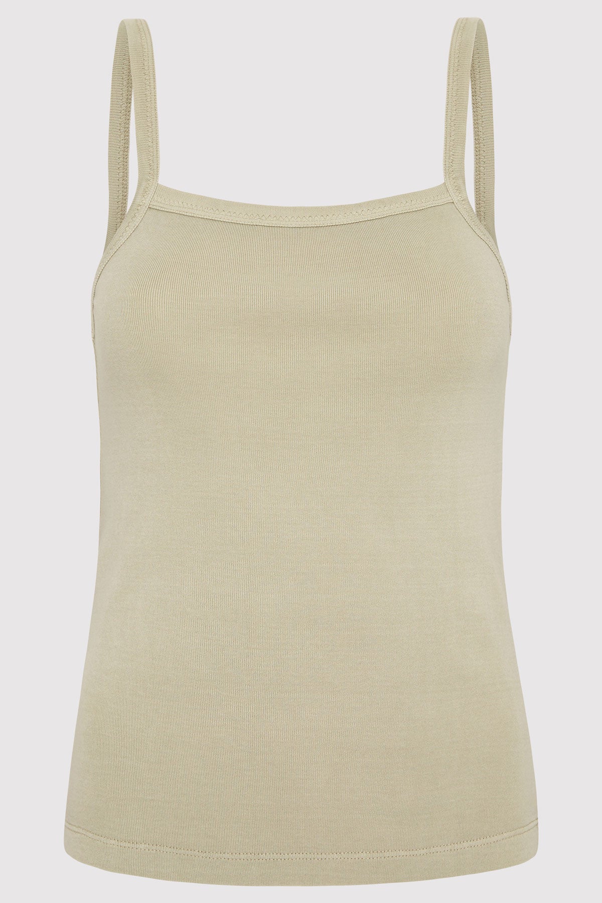 Organic Cotton Square Neck Tank - Moss Grey