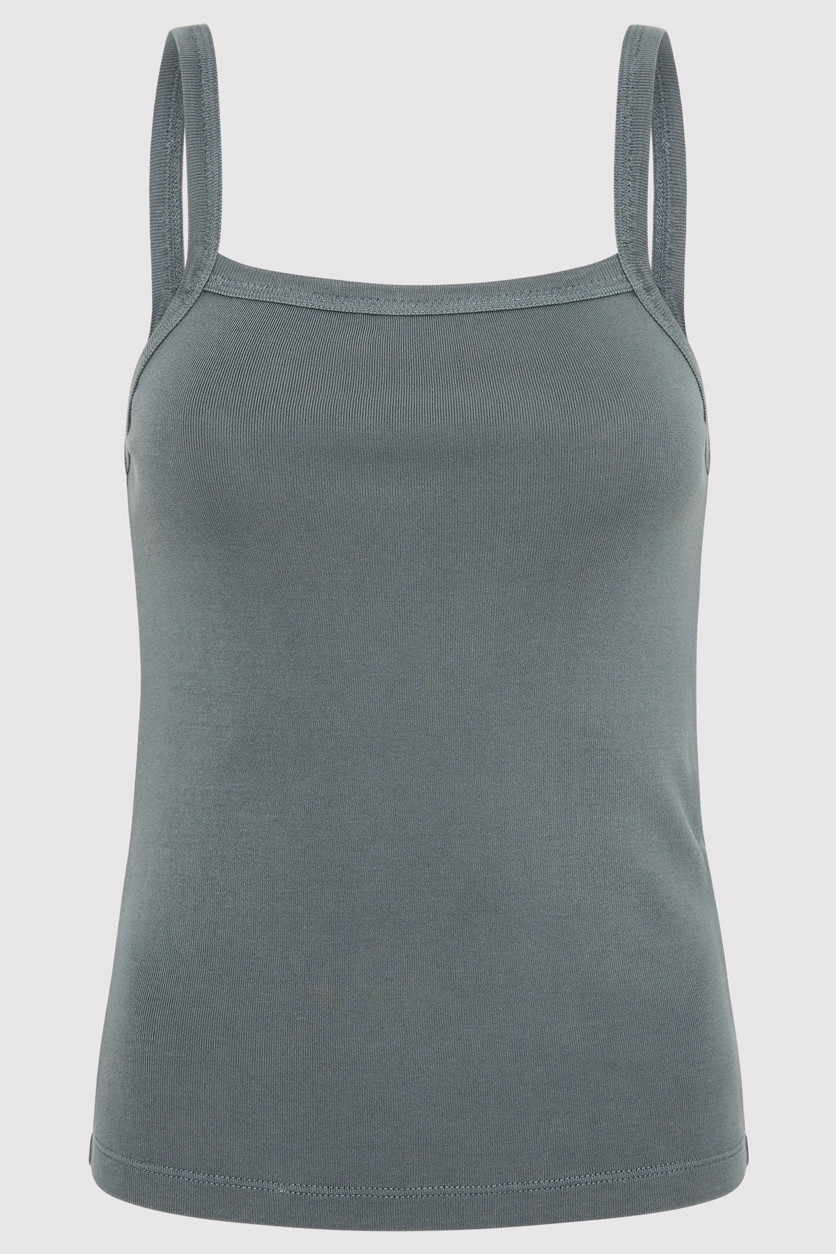 Organic Cotton Square Neck Tank - Balsam Green