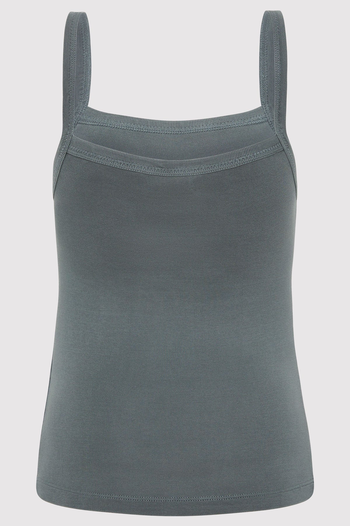 Organic Cotton Square Neck Tank - Balsam Green