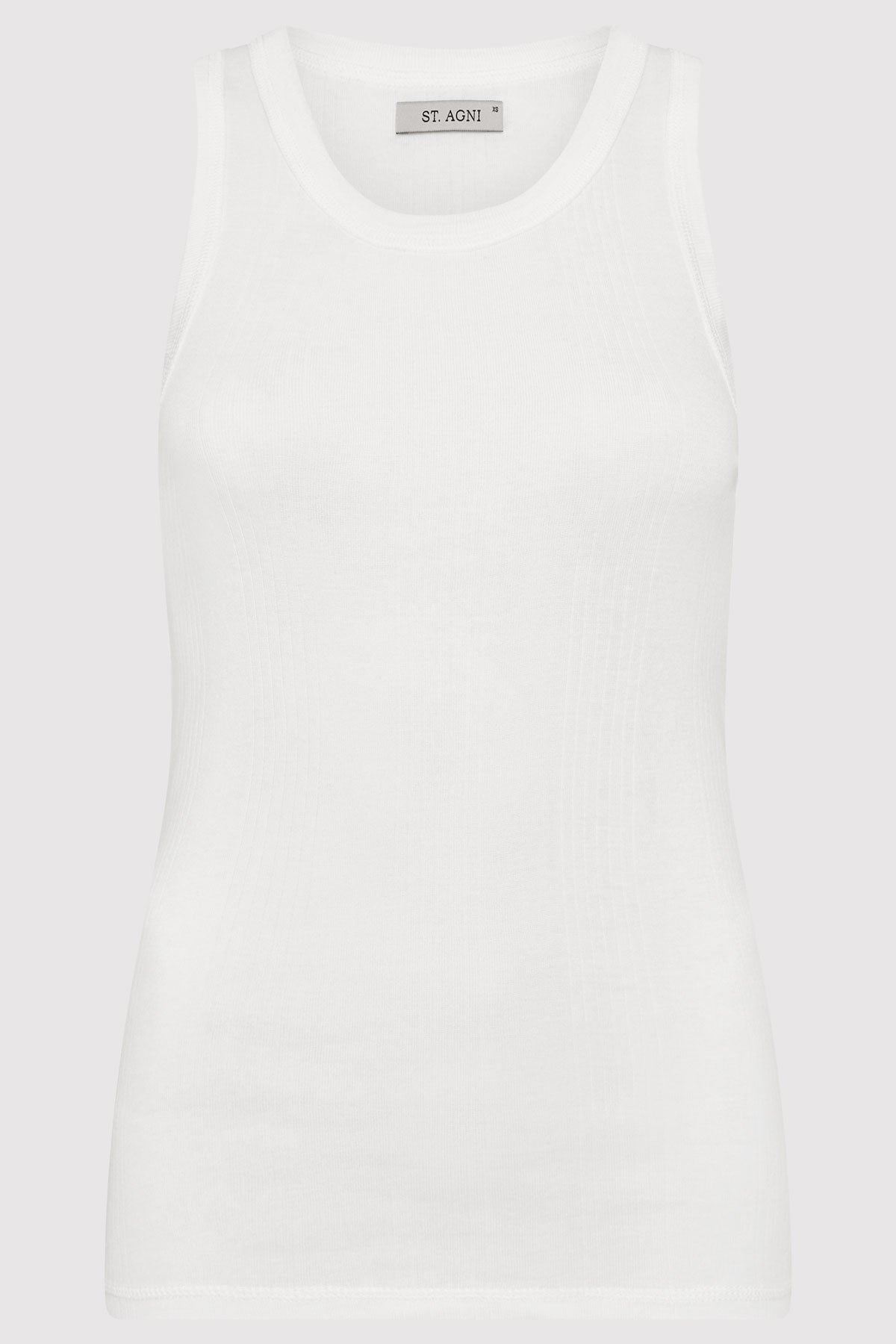 Organic Cotton Soft Rib Singlet - White