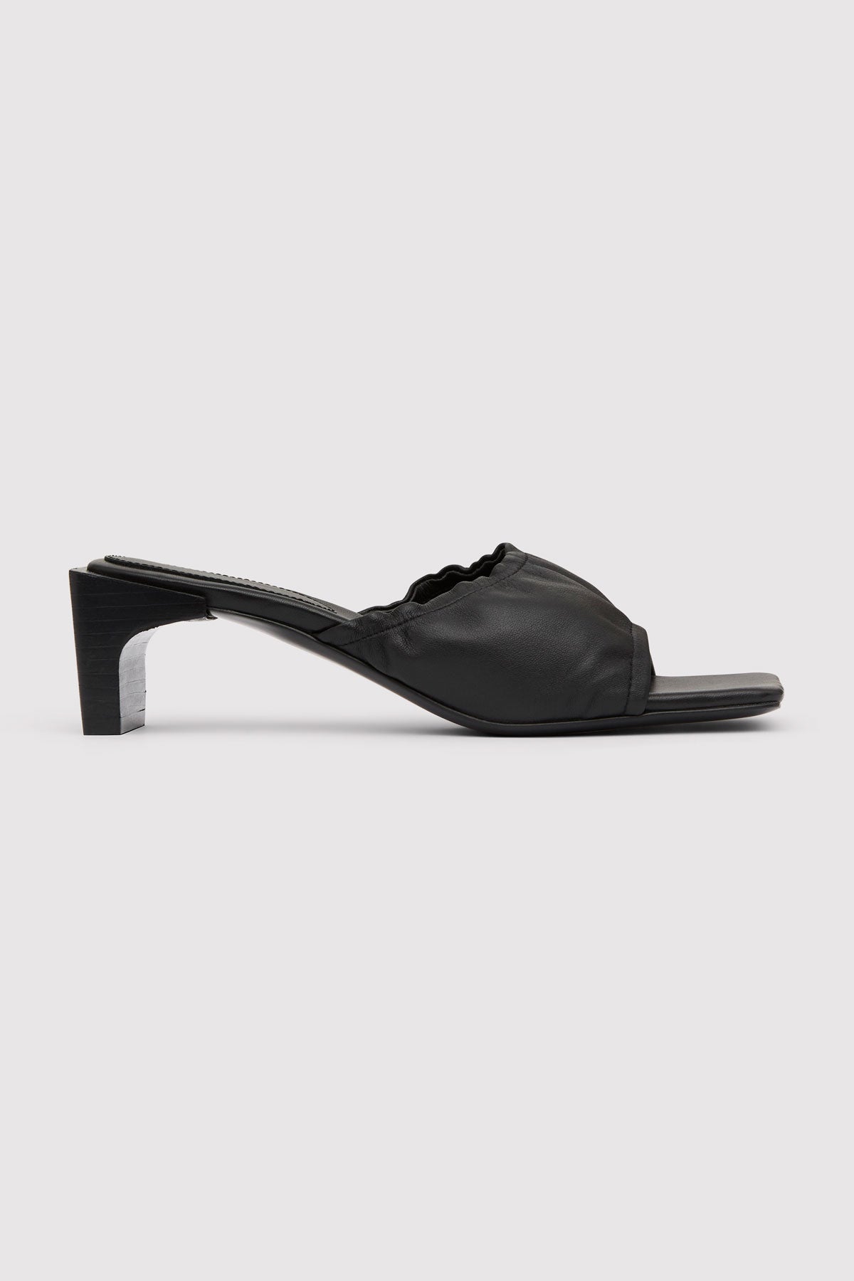 Gathered Block Heel - Black