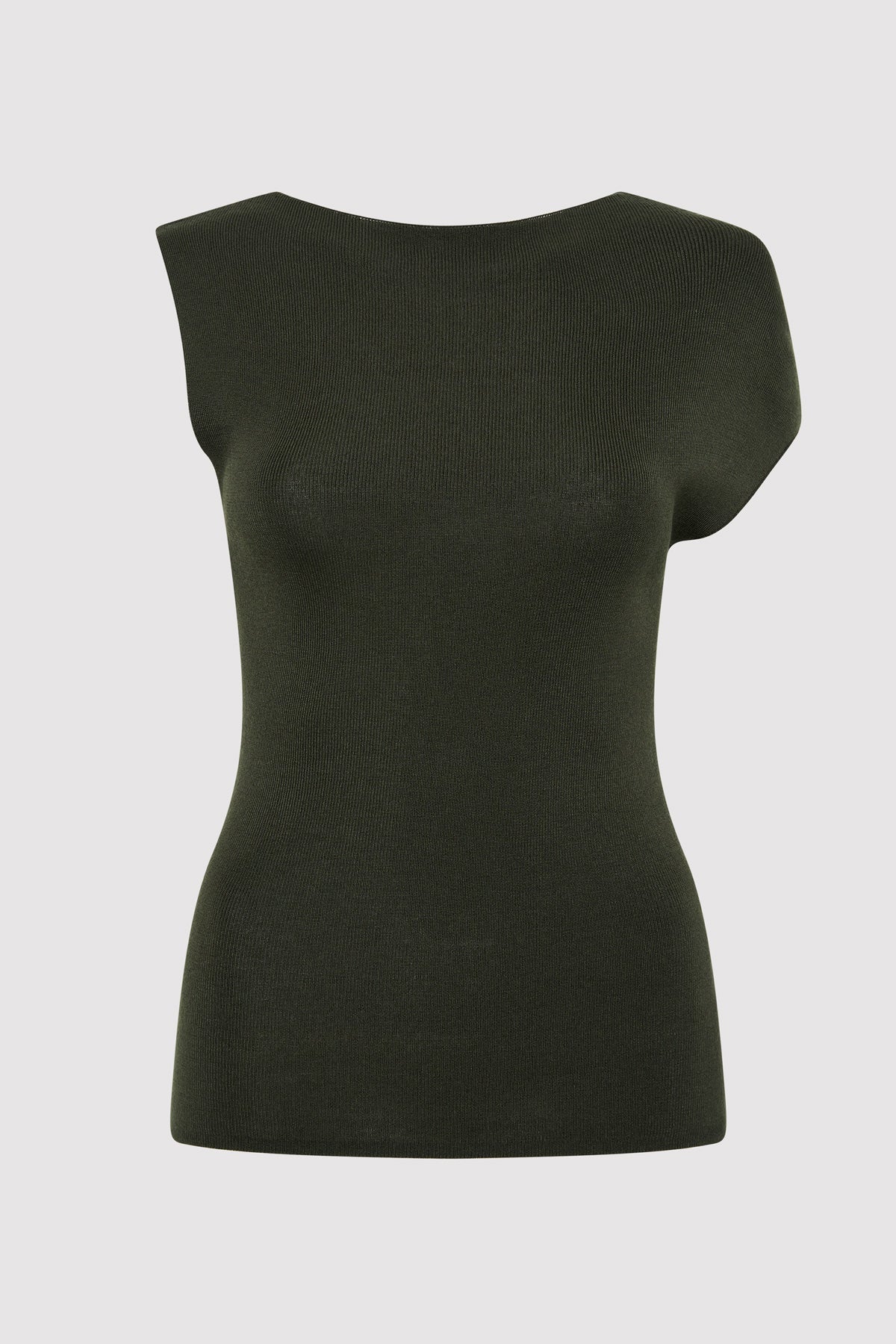 Asymmetric Knit Top - Basil