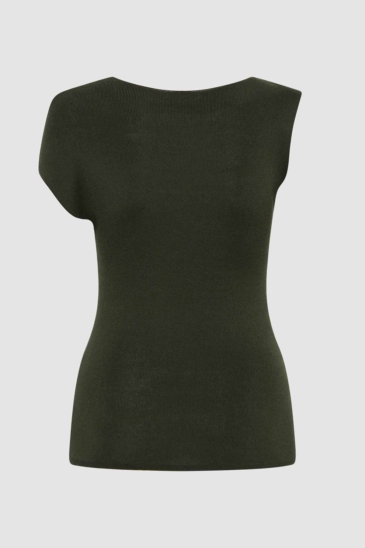 Asymmetric Knit Top - Basil