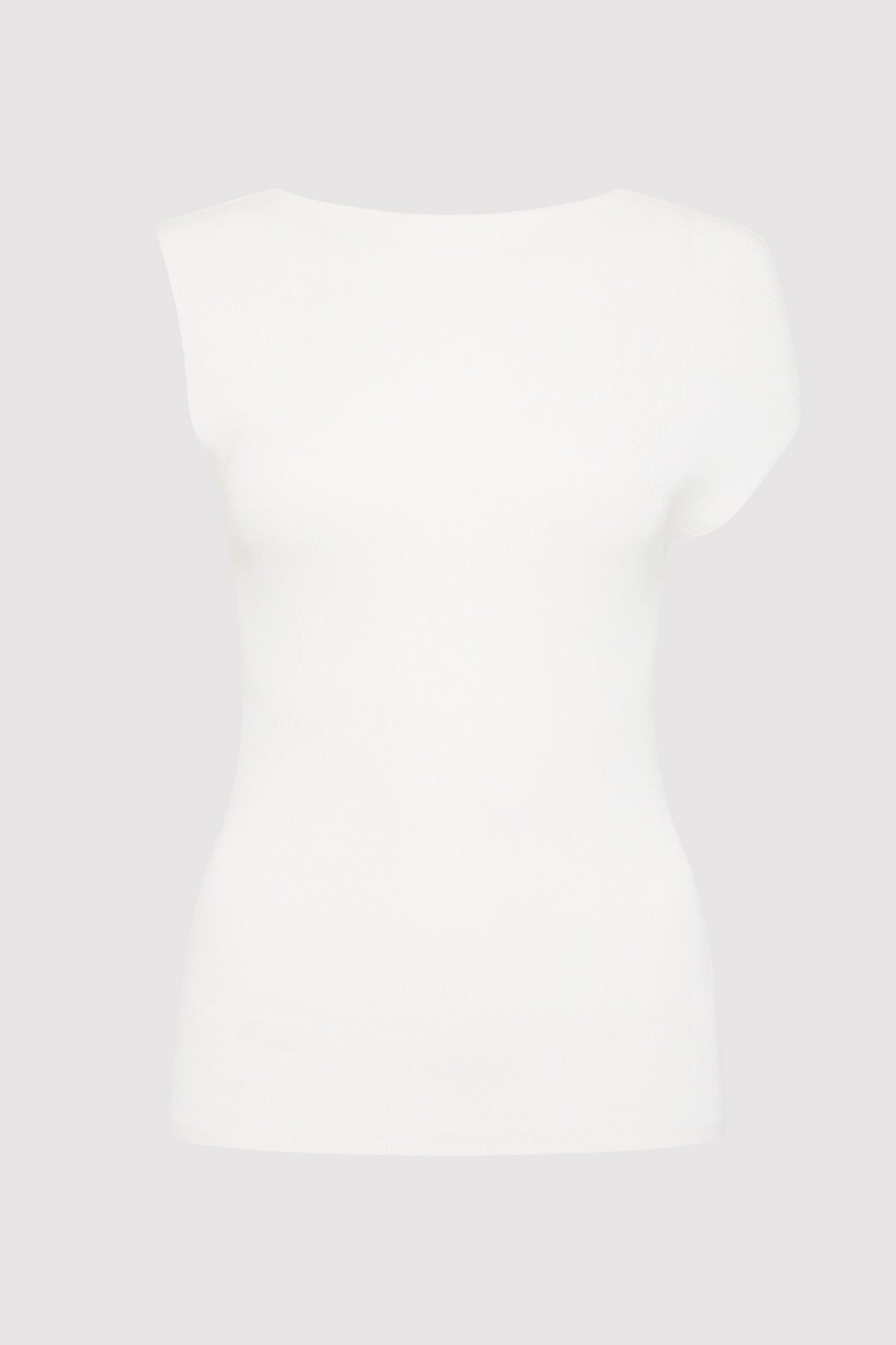 Asymmetric Knit Top - Off White