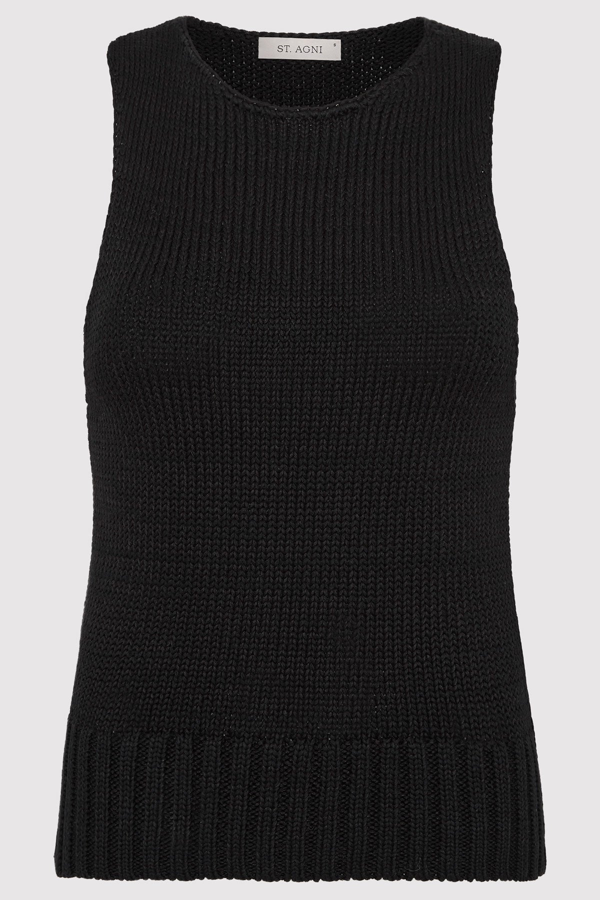 Linen Silk Blend Tank - Black