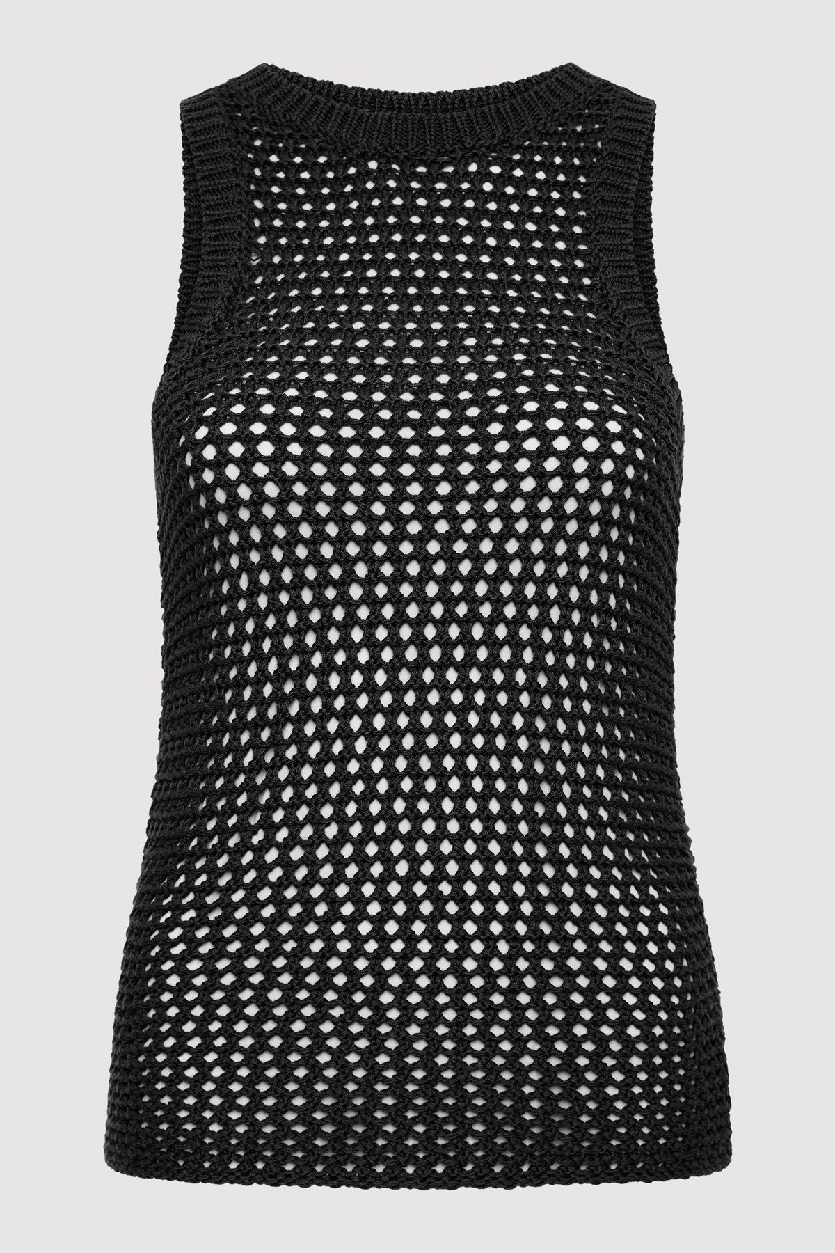 Cotton Crochet Tank - Black