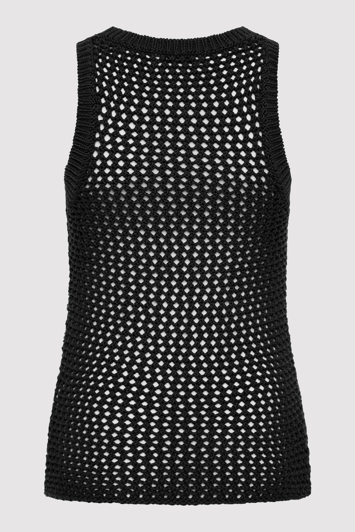 Cotton Crochet Tank - Black