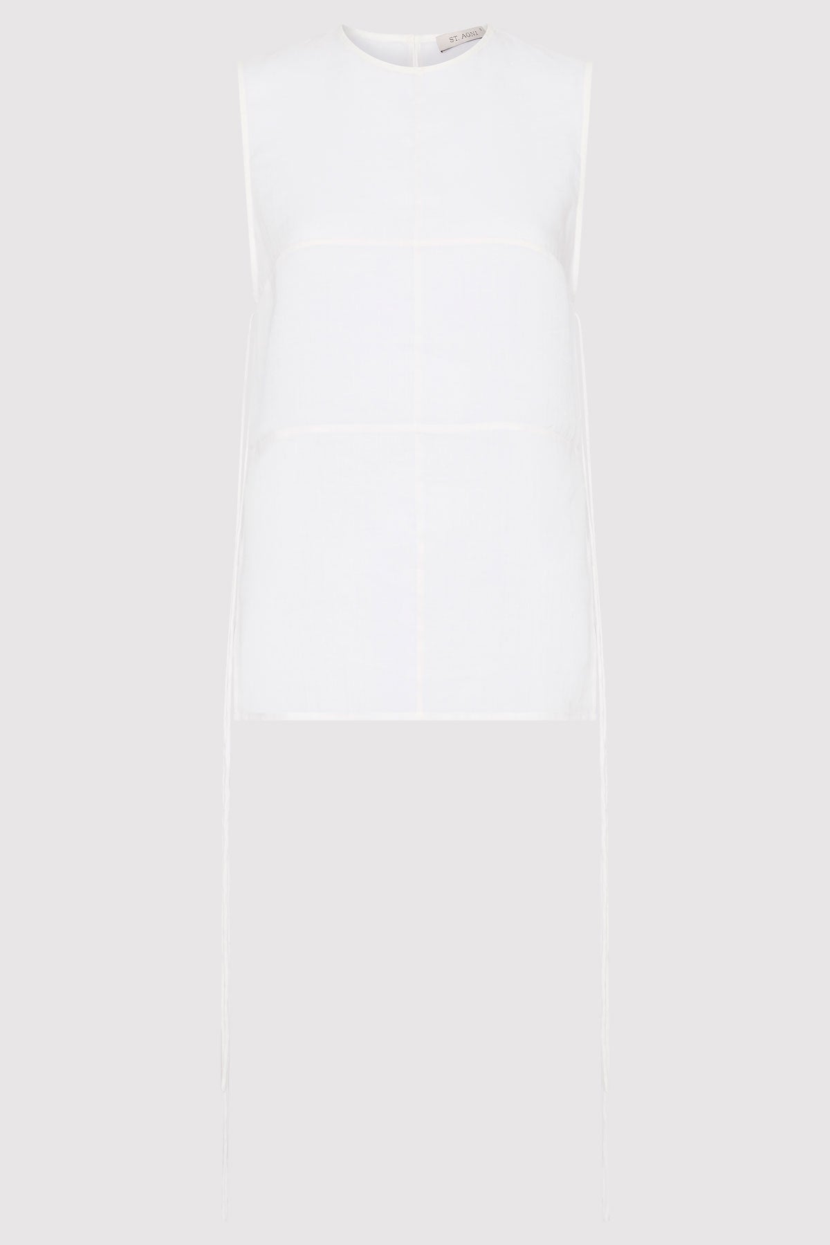 Semi Sheer Patchwork Top - Salt