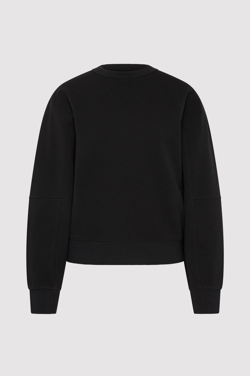 Organic Cotton Panelled Sweater - Black