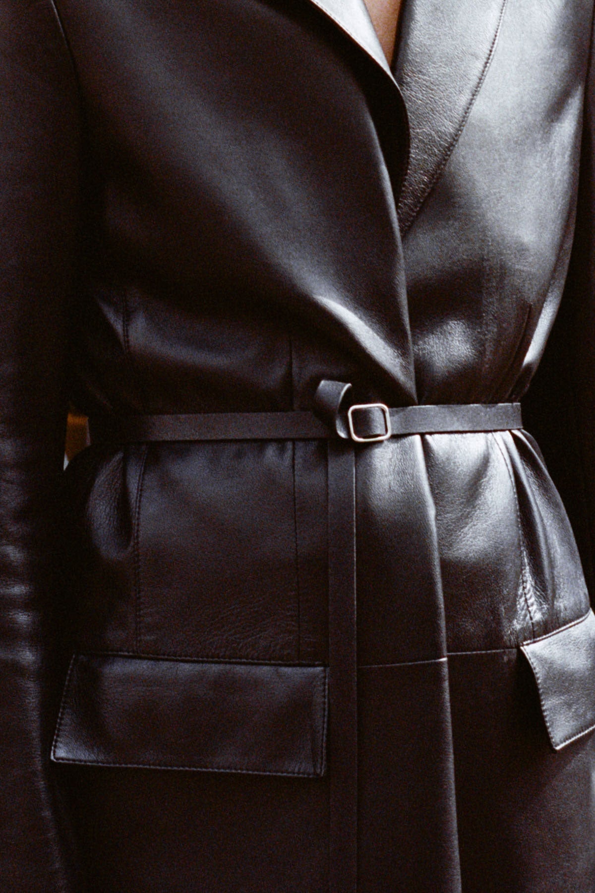 Leather Blazer - Black